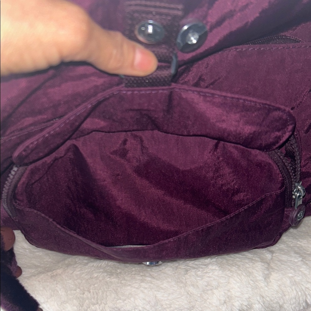 Kipling Queenie Burgundy Backpack with Keychain - Picture 14 of 16